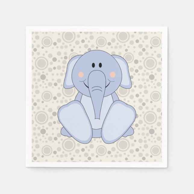 Guardanapo De Papel Cutelyn Baby Blue Elephant (Frente)