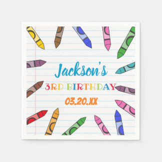 Guardanapo De Papel Cuties Crayon Art Paper Colorir Party Aniversário