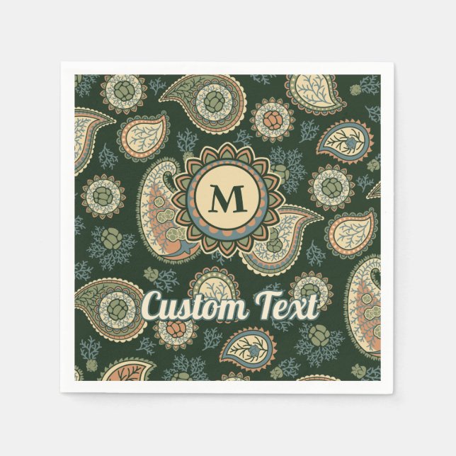 Guardanapo De Papel Cypress Paisley Pattern Napkins (Frente)