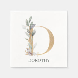 Guardanapo De Papel D Monograma Floral Personalizado