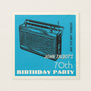 Guardanapo De Papel Da festa de aniversário de rádio do 70 do vintag