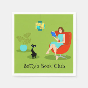 Guardanapo de papel da mulher retro customizável