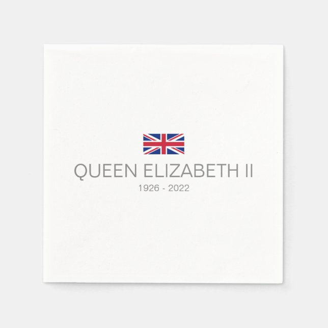 Guardanapo de papel da rainha Elizabeth II (Frente)