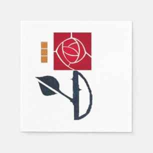 Guardanapo de papel da rosa vermelha de Macintosh