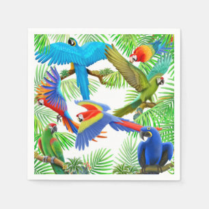 Guardanapo de papel da selva tropical do papagaio