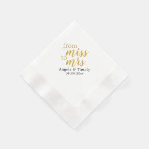 Guardanapo De Papel Da senhorita ao casamento da Sra.