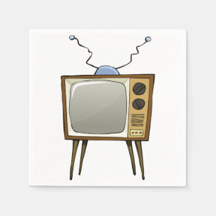 Guardanapo de papel da televisão retro