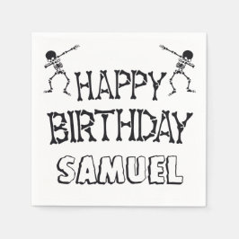 Guardanapo De Papel Dabbing Skeleton Halloween Feliz Festa de Aniversá