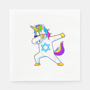 Guardanapo De Papel Dabbing Unicorn Hanukkah Jewish Dancing Chanukah K