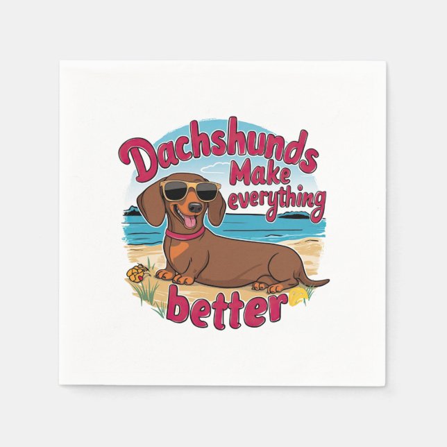 Guardanapo De Papel Dachshakes Torna Tudo Melhor (Frente)
