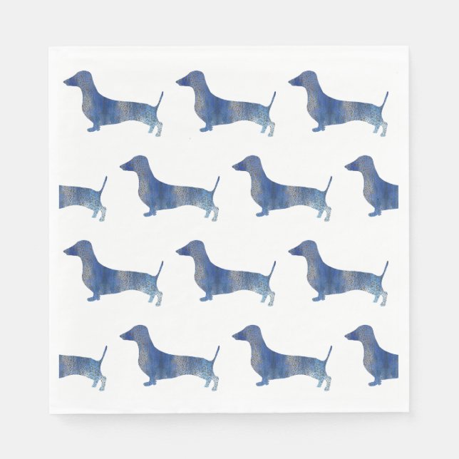 Guardanapo De Papel Dachshund azul (Frente)