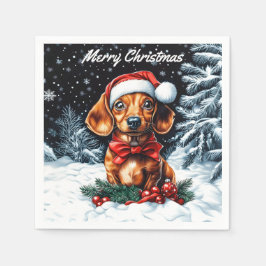 Guardanapo De Papel Dachshund Christmas