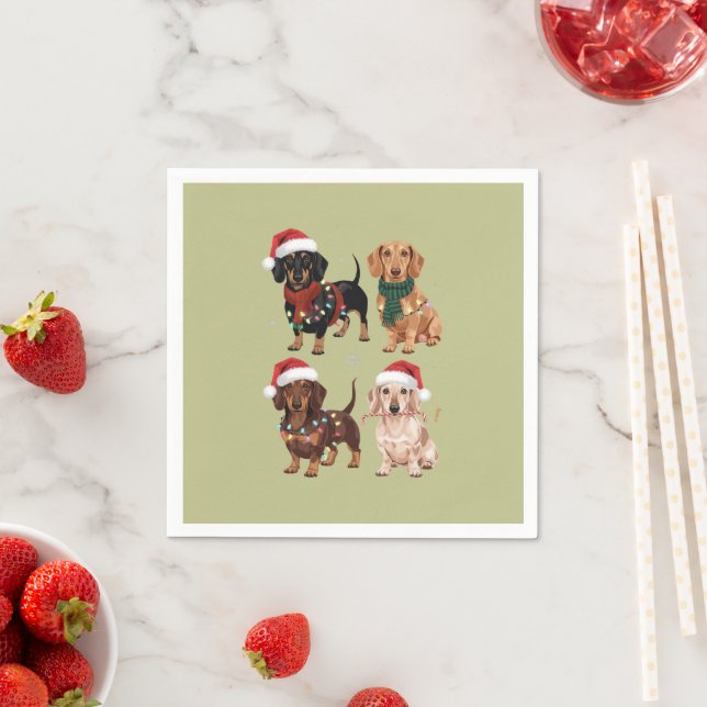 Guardanapo De Papel Dachshund Christmas Dog Mãe Lover Xmas Gift (Insitu)