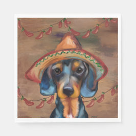 Guardanapo De Papel Dachshund Cinco de Mayo