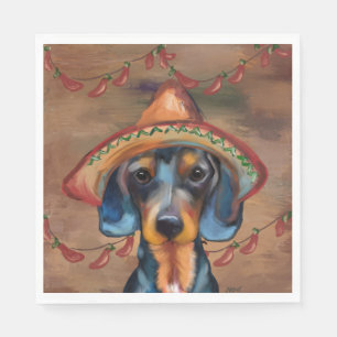 Guardanapo De Papel Dachshund Cinco de Mayo