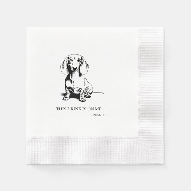 Guardanapo De Papel Dachshund Cocktail Napkin (Frente)