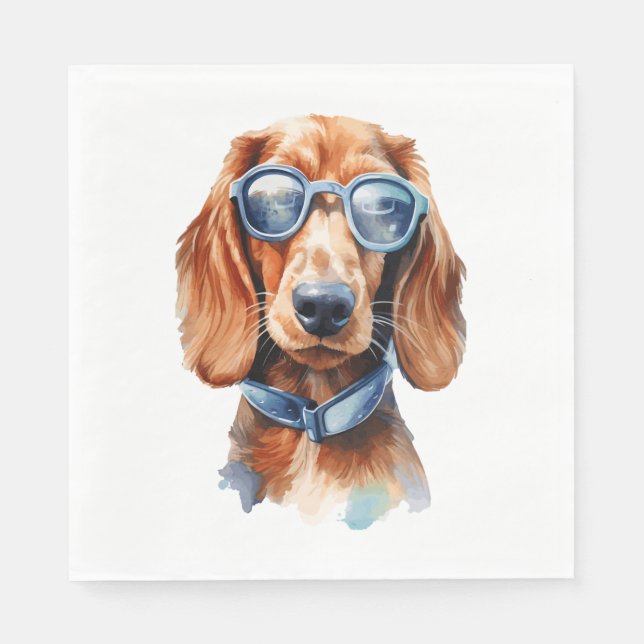 Guardanapo De Papel Dachshund com óculos de sol 5 (Frente)
