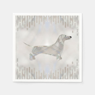 Guardanapo De Papel Dachshund dog - Doxie pérola silhouette