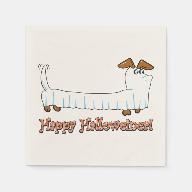 Guardanapo De Papel Dachshund Halloween Ghost (Frente)