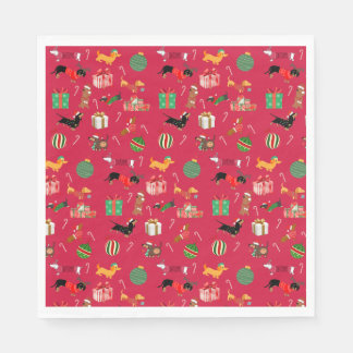 Guardanapo De Papel Dachshund Holiday Paper Napkins