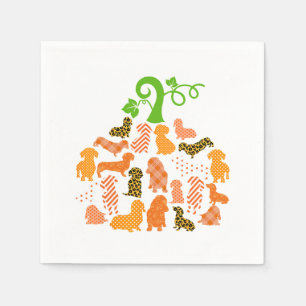 Guardanapo De Papel Dachshund The Weenie Witot Dog Pumpkin Hallo