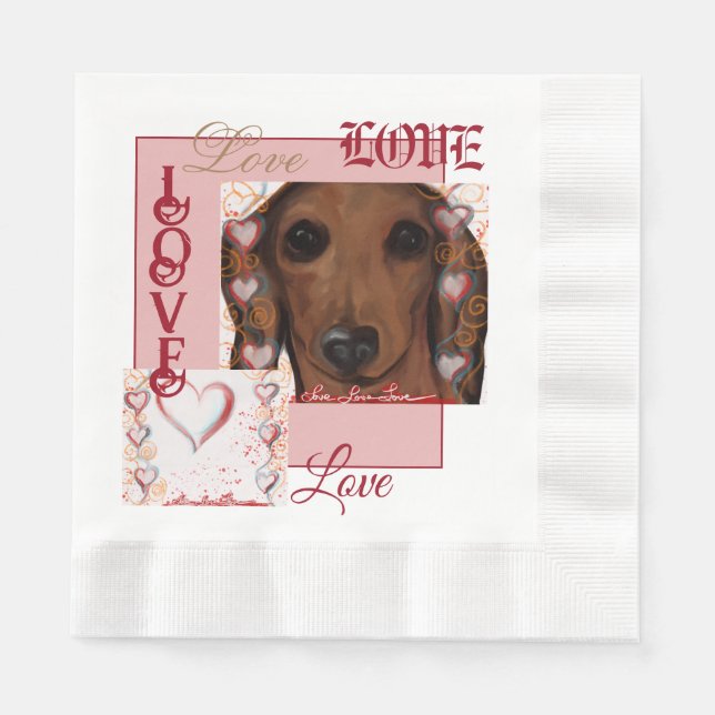 Guardanapo De Papel Dachshund Vermelho      (Frente)