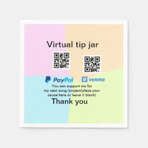 Guardanapo De Papel Dádiva virtual jar q r código doação de moeda PayP