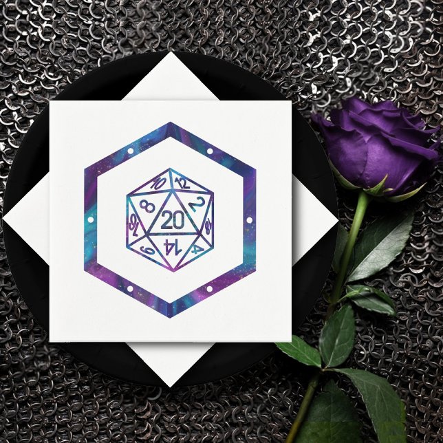 Guardanapo De Papel Dados de RPG | Gamer de Mesa Retro Fantasia Nebulo (Criador carregado)