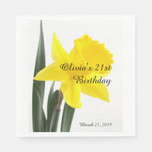 Guardanapo De Papel Daffodil amarelo do narciso do aniversário