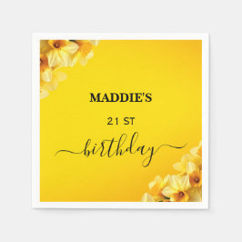 Guardanapo De Papel Daffodil Marcha Personalizável Nascimento do Flor