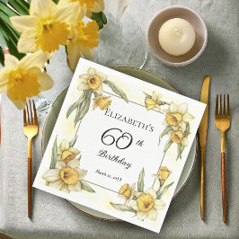 Guardanapo De Papel Daffodils Amarelos Elegantes Floral 60º Aniversári