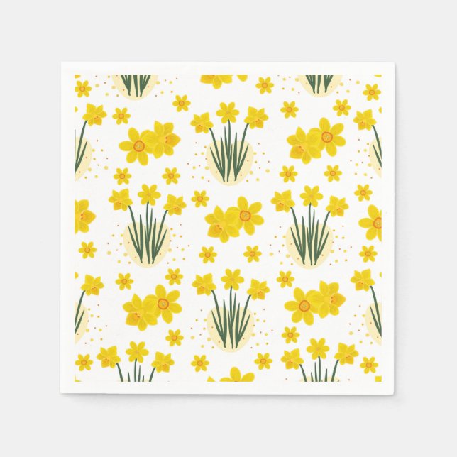 Guardanapo De Papel Daffodils brilhantes, padrão perfeito (Frente)