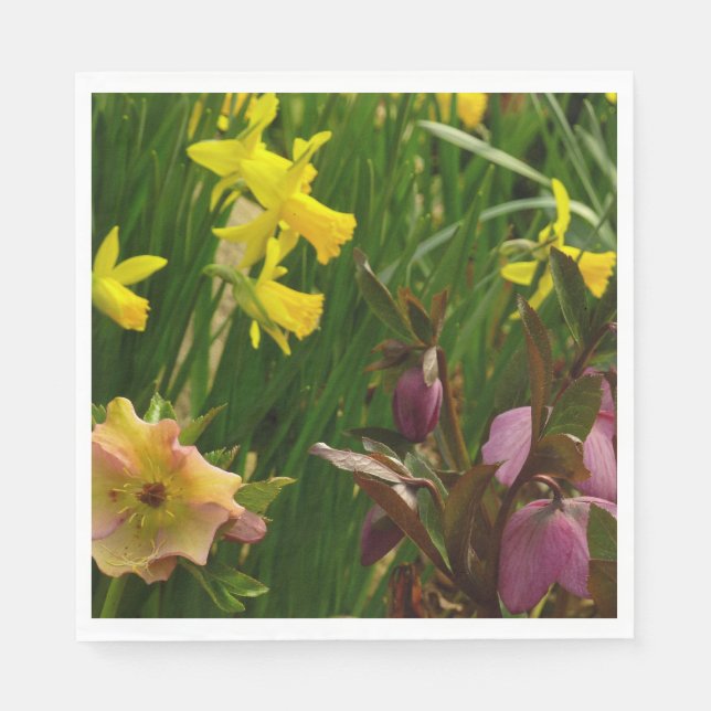 Guardanapo De Papel Daffodils e Rosas de Lenten (Frente)
