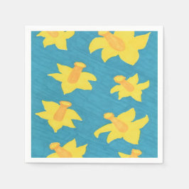Guardanapo De Papel Daffodils em Papel de Fundo Azul Nápoles