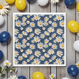 Guardanapo De Papel Daisies on Blue Denim Birthday 
