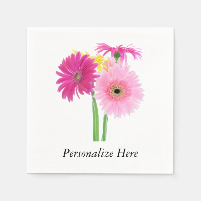 Guardanapo De Papel Daisies Rosa (Frente)