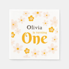 Guardanapo De Papel Daisy Boho Floral primeiro aniversario