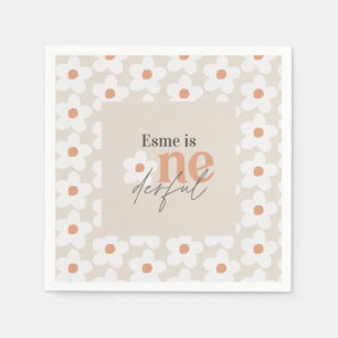 Guardanapo De Papel Daisy boho retro terracotta natural