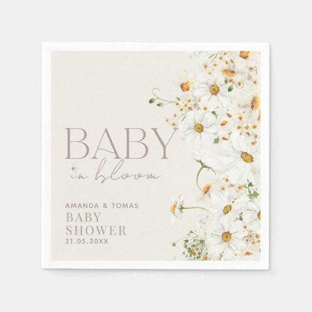 Guardanapo De Papel Daisy Boho Wildflower Baby in Bloom (Frente)