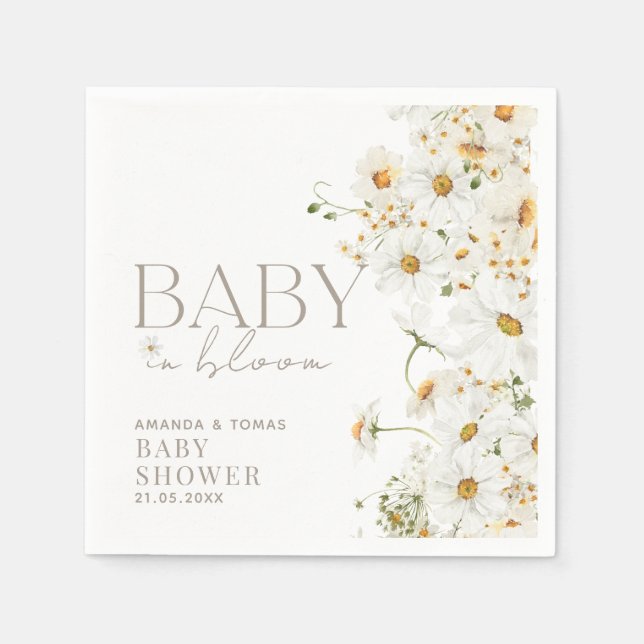 Guardanapo De Papel Daisy Boho Wildflower Baby in Bloom (Frente)