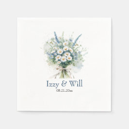 Guardanapo De Papel Daisy & Faded Blue Denim Flowers Personalizadas