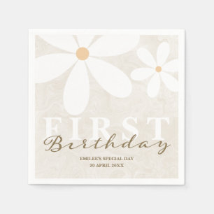 Guardanapo De Papel Daisy First Birthday Themed Party