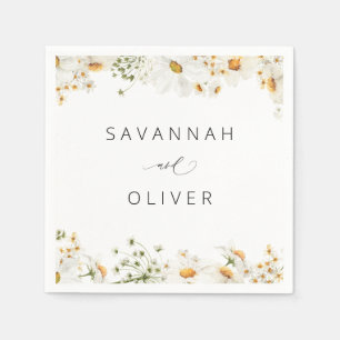 Guardanapo De Papel Daisy Floral Name ou Monograma Napkins