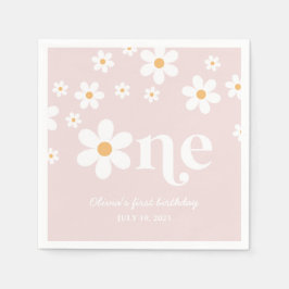 Guardanapo De Papel Daisy floral primeiro aniversario
