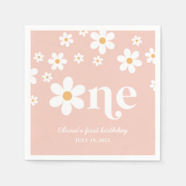 Guardanapo De Papel Daisy floral primeiro aniversario