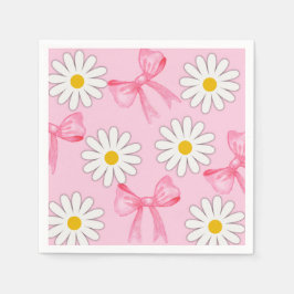Guardanapo De Papel Daisy Flower and Bow Napkin
