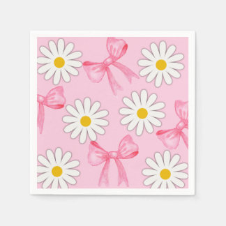 Guardanapo De Papel Daisy Flower and Bow Napkin