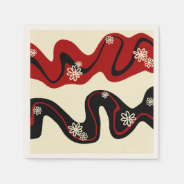 Guardanapo De Papel Daisy Groove - Vermelho e Creme