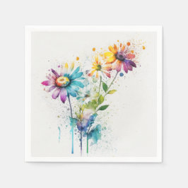 Guardanapo De Papel Daisy Spatter, cores vivas,