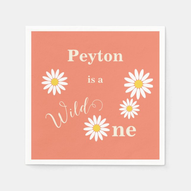 Guardanapo De Papel Daisy Wild Um Primeiro Aniversário (Frente)